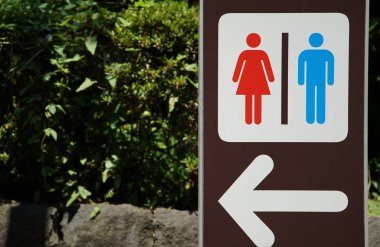 Nerede o was para cezası açık erkek ve kadın genel tuvalet rehberlik tabela                     