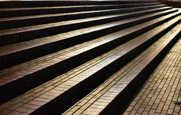 Ночной Вид Открытый Город Лестнице Прямой Линии — стоковое фото