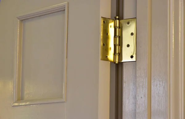 Scene Wooden Door Room Golden Hinge — Stock Photo, Image