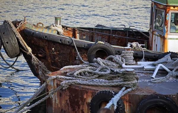 Old Ship Which Anchors Port Day Fine — Stock Photo, Image