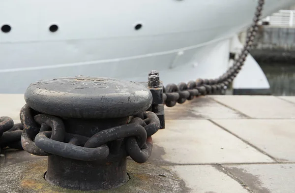 Ferro Bit Chain Harbor Mooring — Fotografia de Stock