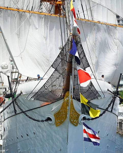 The bow of the sailing boat of the symbol of the city of Yokohama, Japan