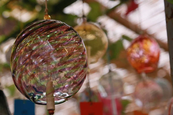 Japanse Kleurrijke Glas Wind Klokkenspel — Stockfoto