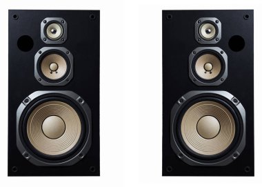 Yüksek kaliteli hoparlörler. HiFi ses sistemi ses kayıt stüdyosu için dükkanda. Profesyonel Merhaba-Fi Kabin Hoparlör kutusu. Ses ekipmanları için kayıt stüdyosu. Satın dj donatmak müzik mağazası