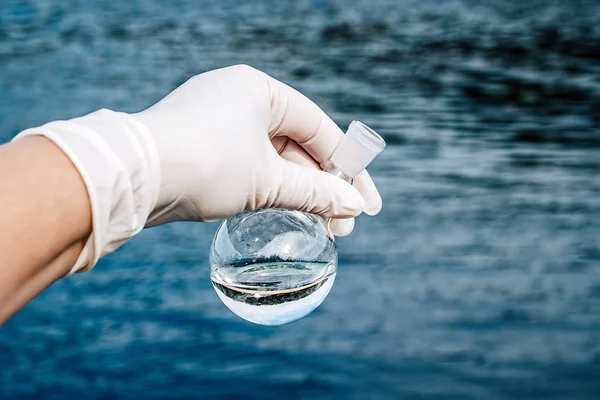 Campione Acqua Del Fiume Presa Acqua Estrazione Dell Acqua Dirottamento — Foto Stock