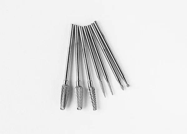 Dental drill. Carbide burs - Dental equipment. Close-up. — Stock Photo, Image