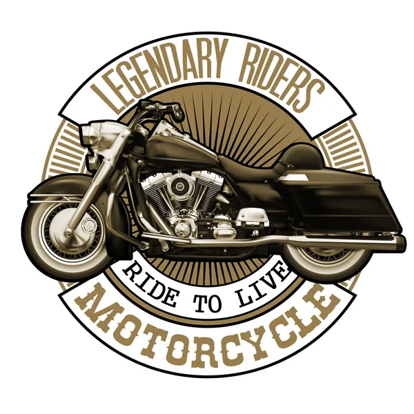 Emblems Motorcycle Print Tamplate Advertising Design Element Motor Club Motorcycle — Stock Vector