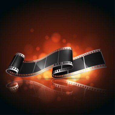 Bir yansıtıcı yüzey olayları ile bir arka plan üzerinde filmde. Son derece gerçekçi illüstrasyon.