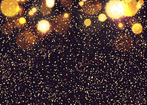 Abstrakter Weihnachtlicher Hintergrund Fliegender Schnee Auf Dem Hintergrund Glühender Glühbirnen — Stockvektor