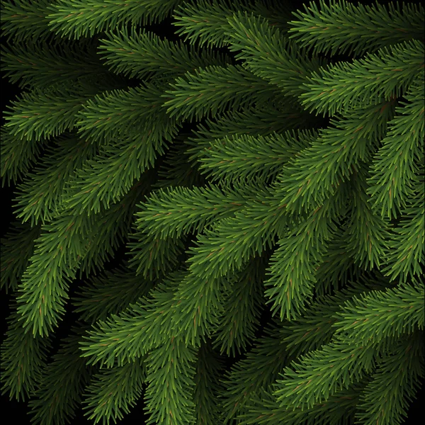 Fondo Decorativo Navidad Año Nuevo Ramas Abeto Alta Ilustración Realista — Vector de stock