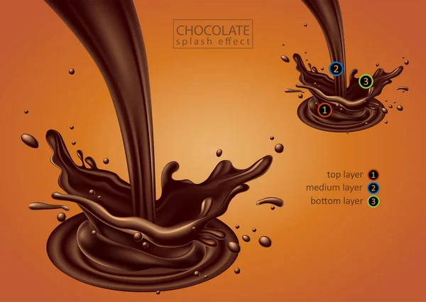 Design Publicidade Chocolate Ilustração Realista Detalhada Alta — Vetor de Stock