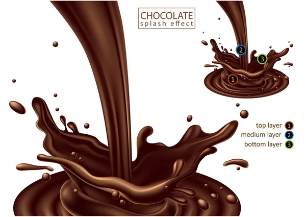 Design Publicidade Chocolate Ilustração Realista Detalhada Alta — Vetor de Stock