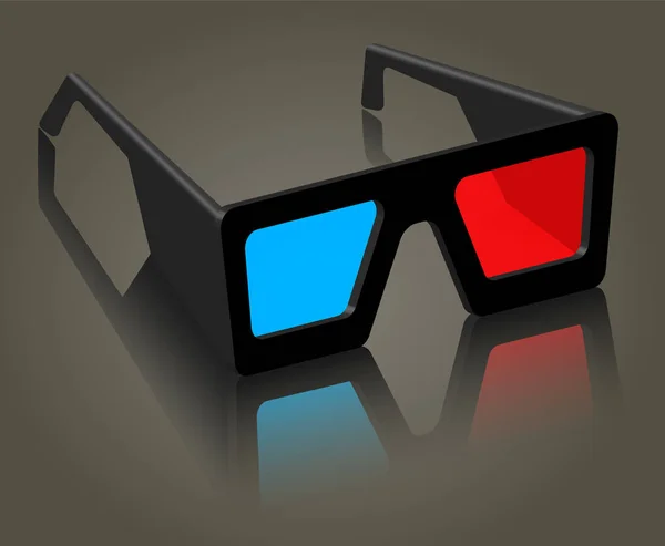 Gafas Sobre Una Superficie Reflectante Vector Alta Ilustración Realista Detallada — Vector de stock