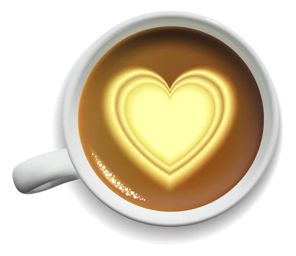 Рекламное обозначение кофе: Белый фарфоровый стаканчик с кофе и — стоковый вектор