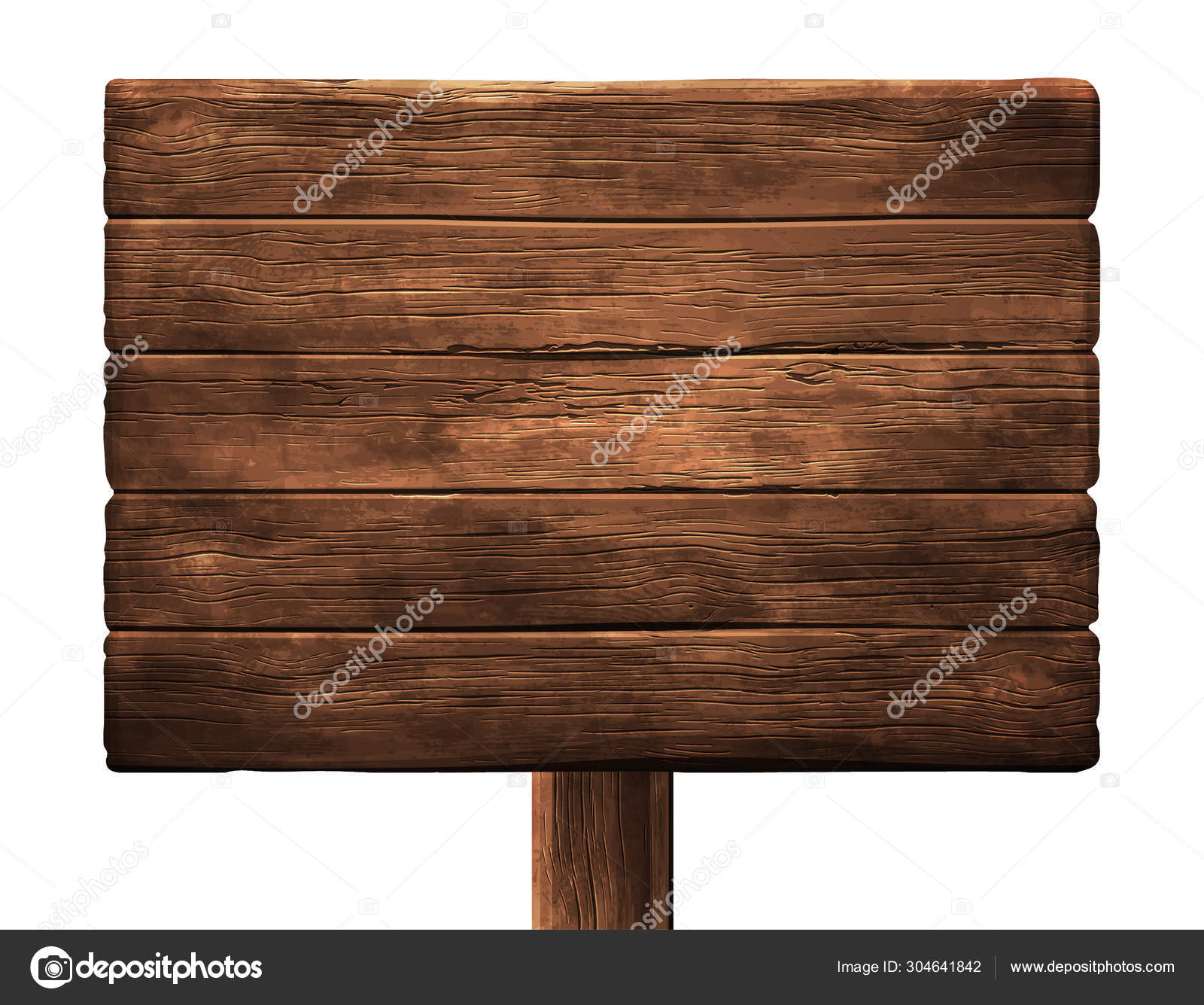 Old Wooden Board Isolated White Background Top View Stock Photo by