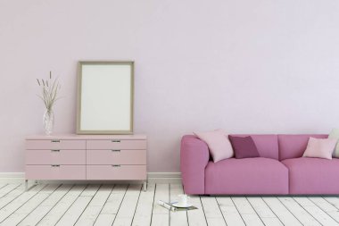 modern İskandinav tasarım pembe kanepe