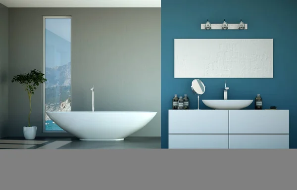 Modern fürdőszoba belső 3d rendering ál up — Stock Fotó