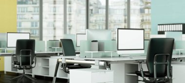 Modern büyük ofis iç tasarım 3d render