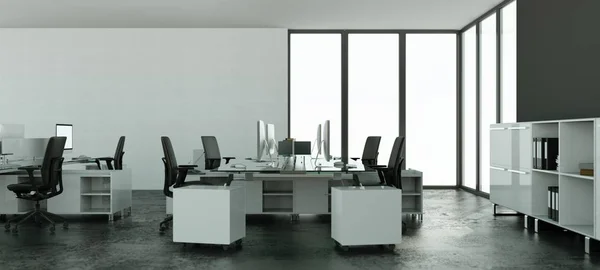 Wnętrze nowoczesne duże biuro Desing renderowania 3d — Zdjęcie stockowe