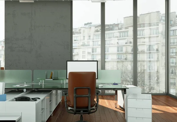 Modern büyük ofis iç tasarım 3d render