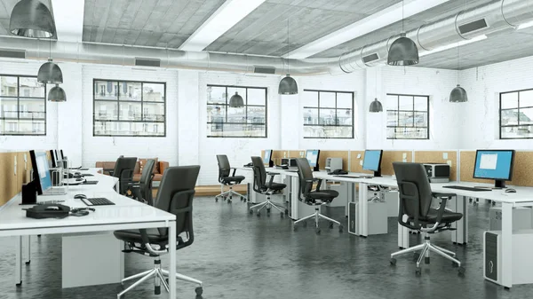 Modern büyük ofis iç tasarım 3d render