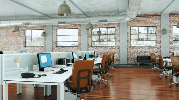 Modern büyük ofis iç tasarım 3d render