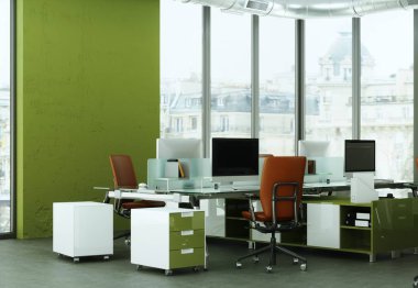 Modern ev ofis iç tasarım 3d render