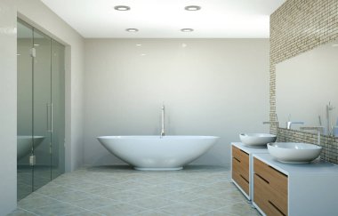 modern banyo iç 3d render alay