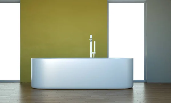 Moderno cuarto de baño interior 3d representación maqueta —  Fotos de Stock