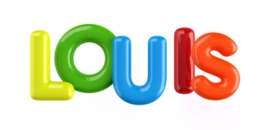 izole Derma 3d çocuk adı balon font Louis