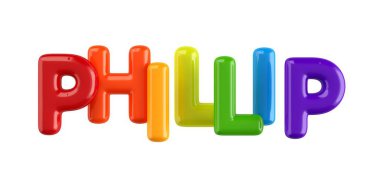izole Derma 3d çocuk adı balon font Phillip
