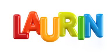 izole Derma 3d çocuk adı balon font Laurin