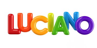 izole Derma 3d çocuk adı balon font Luciano