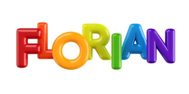 izole Derma 3d çocuk adı balon font Florian
