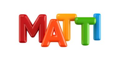 izole Derma 3d çocuk adı balon yazı tipi matti