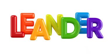 izole Derma 3d çocuk adı balon font Leander