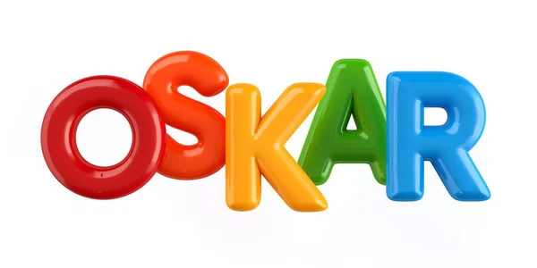 Isolerade colorfull 3d Kid namn ballong teckensnitt Oskar — Stockfoto