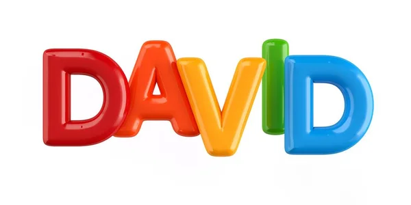Geïsoleerde colorfull 3d Kid naam ballon lettertype David — Stockfoto