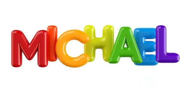 Geïsoleerde colorfull 3d Kid naam ballon lettertype Michael — Stockfoto