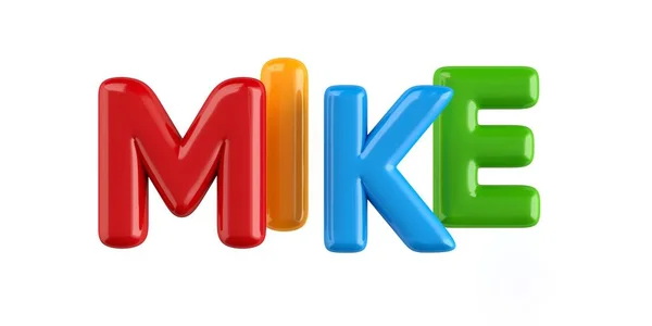 Geïsoleerde colorfull 3d Kid naam ballon lettertype Mike — Stockfoto