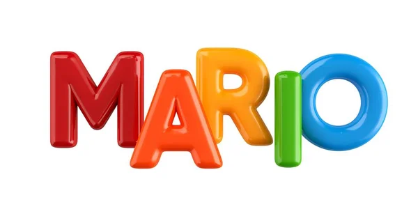 Izolované colorfull 3d Kid název balónu písmo Mario — Stock fotografie