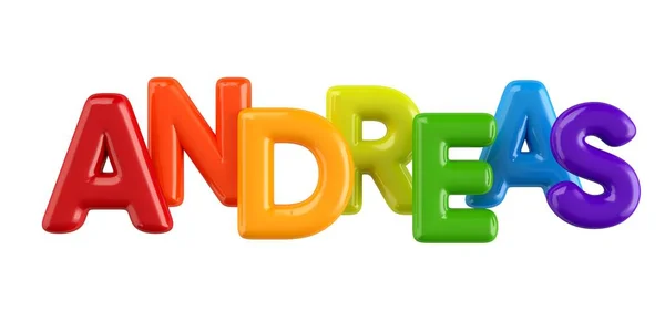 Isolerade colorfull 3d Kid namn ballong teckensnitt Andreas — Stockfoto