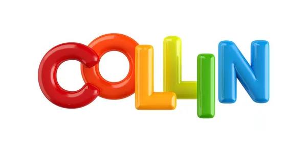 隔离 colorfull 3d 儿童名称气球字体科林 — 图库照片