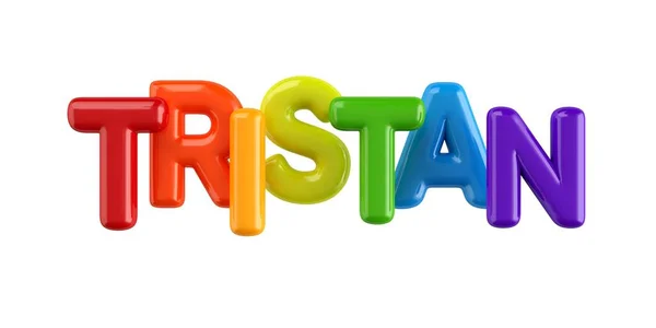 Geïsoleerde colorfull 3d Kid naam ballon lettertype Tristan — Stockfoto