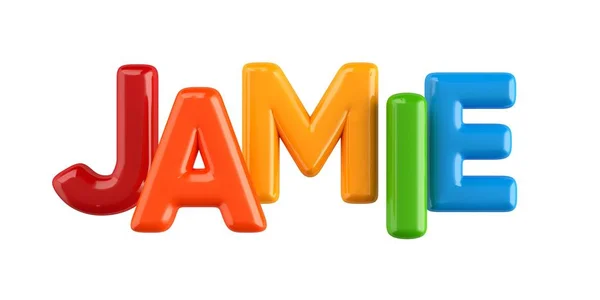 Geïsoleerde colorfull 3d Kid naam ballon lettertype Jamie — Stockfoto