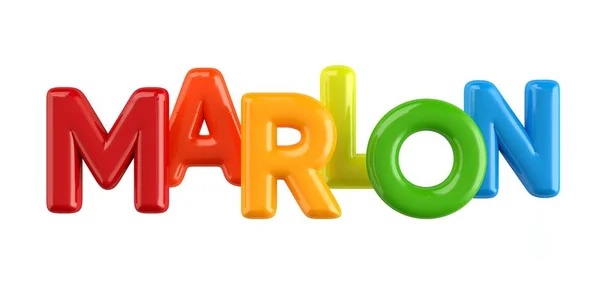 Isolierte bunte 3D-Kinder Namen Ballon Schrift Marlon — Stockfoto