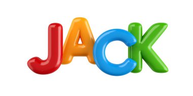 izole Derma 3d çocuk adı balon yazı tipi jack