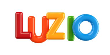 izole Derma 3d çocuk adı balon yazı tipi Luzio