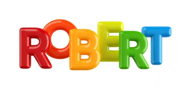 Geïsoleerde colorfull 3d Kid naam ballon lettertype Robert — Stockfoto