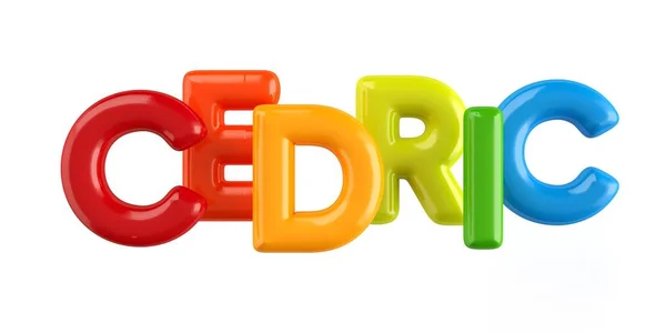 Geïsoleerde colorfull 3d Kid naam ballon lettertype Cedric — Stockfoto